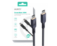 Aukey Kabel USB-C - USB-C PD 100W 1,8m wyświetlacz oplot - 1220112 - zdjęcie 1